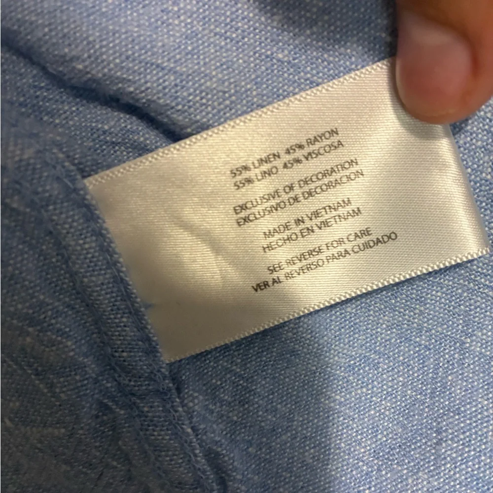 Orvis Light Blue Linen Blend Button-Up Women’s Shirt Size Large Lightweight - Picture 10 of 10